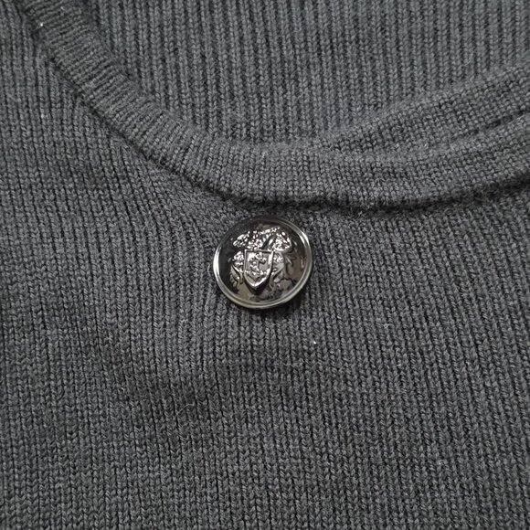 Banana Republic Merino Wool Cape XS Black Buttons Oversized Slouchy Goth Witchy - Picture 8 of 13